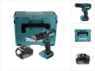 Аккумуляторная ударная дрель Makita DHP 483 G1J 18 В 40 Нм + 1х аккумулятор 6,0 Ач + Makpac - без зарядного блока цена и информация | Дрели и шуруповёрты | hansapost.ee