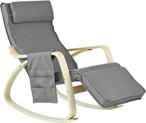 Товар с повреждением. Кресло-качалка SoBuy FST18-DG, серое/коричневое цена и информация | SoBuy Аутлет | hansapost.ee