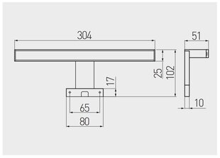 Светодиодный мебельный светильник Radius II 5Вт, 230В, IP44, 3000К, белый цена и информация | Настенные светильники | hansapost.ee