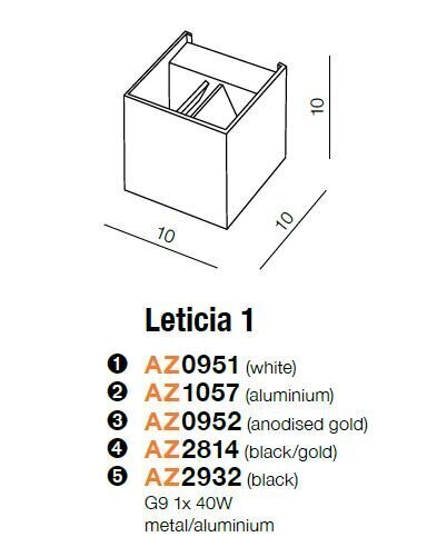 Azzardo seinavalgusti Leticia White hind ja info | Seinavalgustid | hansapost.ee