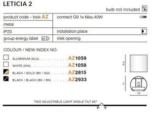 Azzardo настенный светильник Leticia 2 White цена и информация | Настенные светильники | hansapost.ee