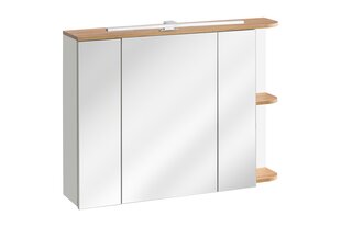 Шкаф для ванной комнаты с зеркалом Comad Platinum 840 FSC, белый цена и информация | Шкафчики для ванной | hansapost.ee