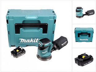 Аккумуляторная орбитальная шлифмашинка Makita DBO 180 Y1J 18 В, с аккумулятором 1,5 Ач, Makpac, без зарядного устройства цена и информация | Шлифовальные машины | hansapost.ee