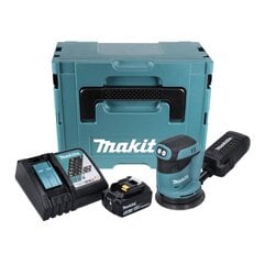 Аккумуляторная эксцентриковая шлифовальная машинка Makita DBO 180 RT1J 18 В 125 мм + 1х аккумулятор 5,0 Ач + зарядное устройство + Makpac цена и информация | Шлифовальные машины | hansapost.ee