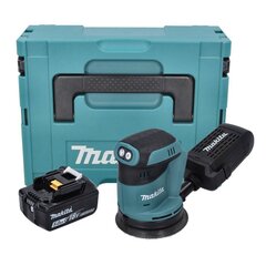 Аккумуляторная эксцентриковая шлифовальная машинка Makita DBO 180 G1J 18 В 125 мм + 1х аккумулятор 6,0 Ач + Makpac - без зарядного устройства цена и информация | Шлифовальные машины | hansapost.ee