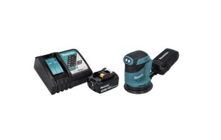 Аккумуляторная эксцентриковая шлифовальная машинка Makita DBO 180 RF1 18 В 125 мм + 1х аккумулятор 3,0 Ач + зарядное устройство цена и информация | Шлифовальные машины | hansapost.ee