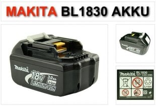 Аккумулятор Makita BL 1830 B, 18В цена и информация | Дрели и шуруповёрты | hansapost.ee