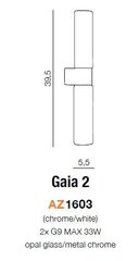 Azzardo настенный светильник AZ1603 Gaia 2 цена и информация | Настенные светильники | hansapost.ee