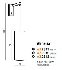 Azzardo настенный светильник Almeria Grey цена и информация | Настенные светильники | hansapost.ee