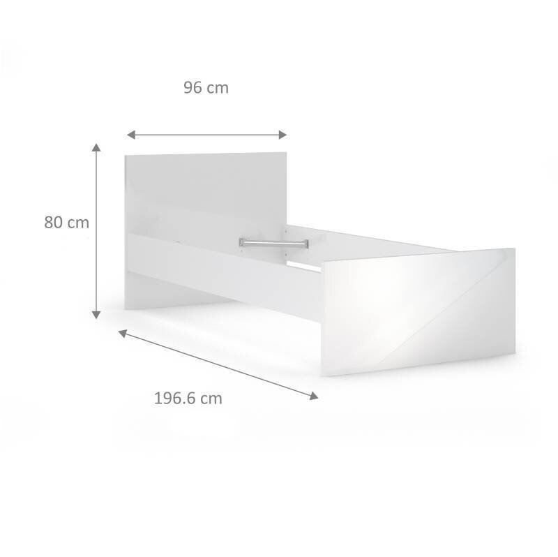 Ühekohaline voodi Aatrium, 196x96x80 cm, valge цена и информация | Voodid | hansapost.ee