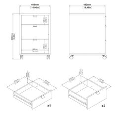 Ratastega kapp Aatrium Sign, pruun/hall hind ja info | Elutoa kapid | hansapost.ee