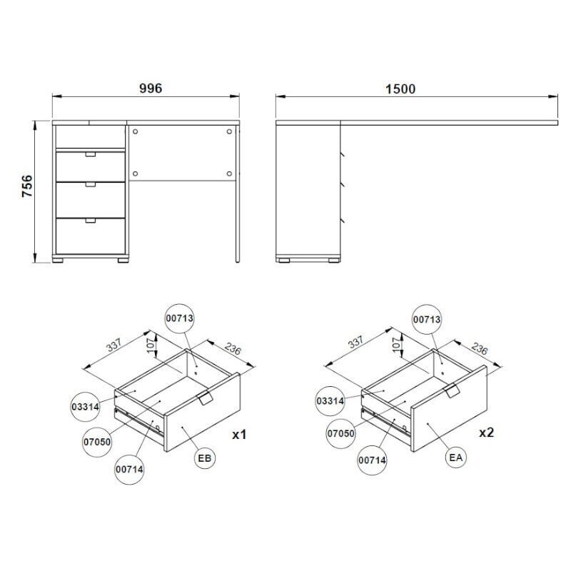 Kirjutuslaud Aatrium, 150x99x75 cm, pruun/valge hind ja info | Arvutilauad, kirjutuslauad | hansapost.ee