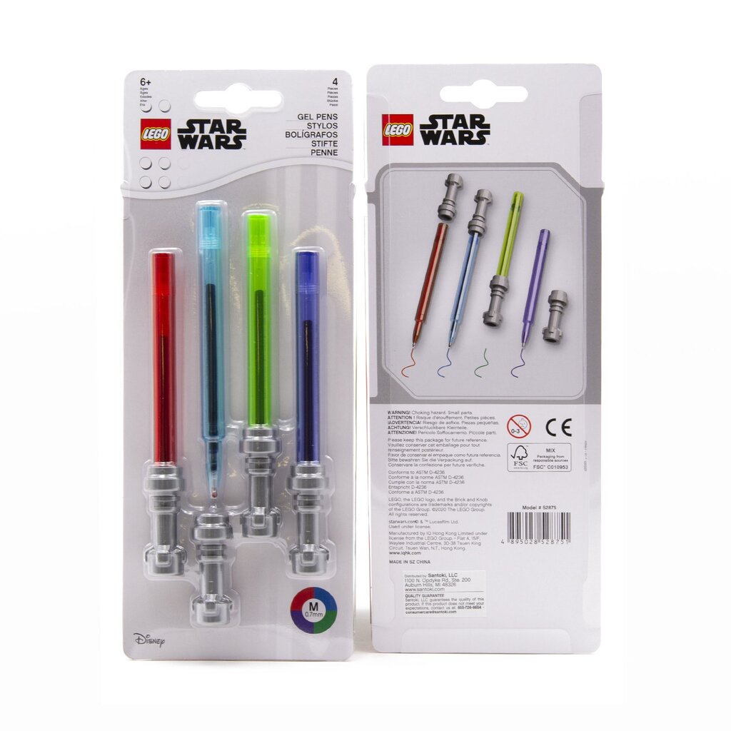 LEGO Star Wars Valgusmõõga geelpliiatsite komplekt, 4 tk цена и информация | Kirjutusvahendid | hansapost.ee