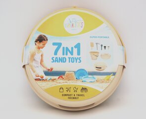 COMPACTOYS Игровой набор ведро с игрушками для песка 7 в 1, бежевый цена и информация | Игрушки (пляж, вода, песок) | hansapost.ee