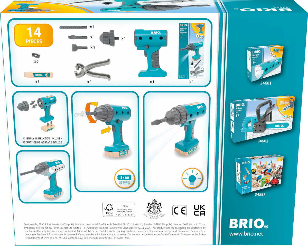 BRIO Builder 34600 - Builder Power tööriist hind ja info | Mänguasjad poistele | hansapost.ee