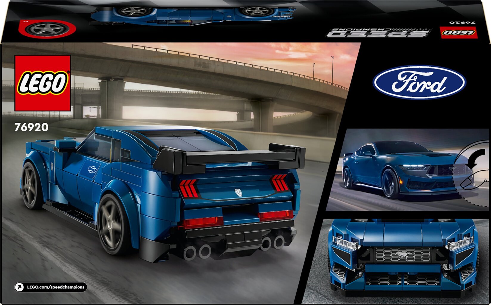 76920 Lego® Speed Champions Sportauto Ford Mustang Dark Horse цена и информация | Klotsid ja konstruktorid | hansapost.ee
