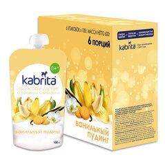 Фруктовое пюре Kabrita® из злаков и со сливками из козьего молока «Ванильный пудинг» для детей с 8 месяцев X6 коробочек цена и информация | Пюре | hansapost.ee