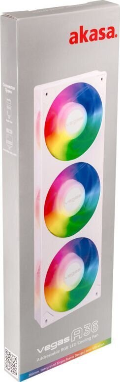 Akasa Vegas A36 Addressable-RGB Fan AK-FN113-WH hind ja info | Arvuti ventilaatorid | hansapost.ee