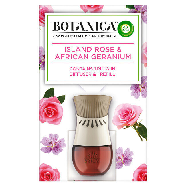 Air Wick Elektriline hajuti ja täidis Botanica Eksootiline roos ja Aafrika geraanium 19 ml цена и информация | Õhuniisutajad | hansapost.ee