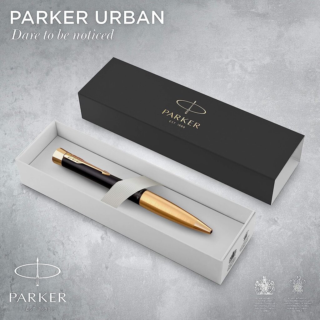 Parker 2143640 Urban Twist Ballpoint Pen | Matt Black koos kuldsete dekoratiivsete osadega | Koos sinise tindiga täitekassetiga | Kingikarp hind ja info | Kirjutusvahendid | hansapost.ee