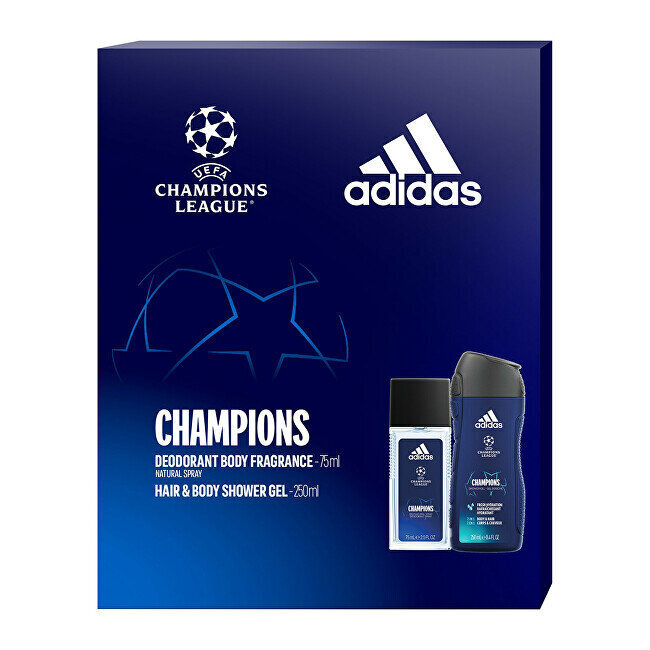 Kinkekomplekt meestele Adidas UEFA Champions League Edition: deodorant, 75 ml + dušigeel 250 ml цена и информация | Deodorandid | hansapost.ee