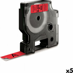 Lamineeritud teip etiketimasinatele Dymo D1 45017 LabelManager™ Punane 12 mm Must (5 tk.) hind ja info | Printeritarvikud | hansapost.ee