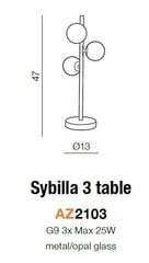 Azzardo laualamp Sybilla 3 AZ2103 hind ja info | Laualambid | hansapost.ee