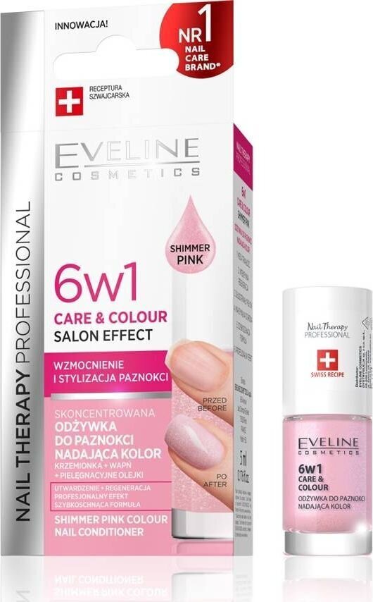 Küünetugevdaja Eveline Nail Therapy Professional 6in1 Shimmer Pink, 5 ml цена и информация | Küünelakid ja küünelakieemaldajad | hansapost.ee