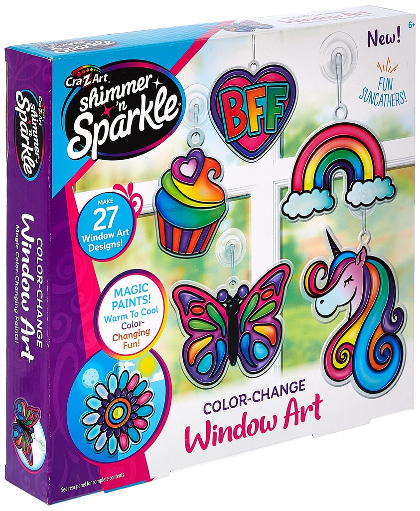 Aknakujunduste komplekt Cra-Z-Art Shimmer 'n Sparkle цена и информация | Arendavad laste mänguasjad | hansapost.ee