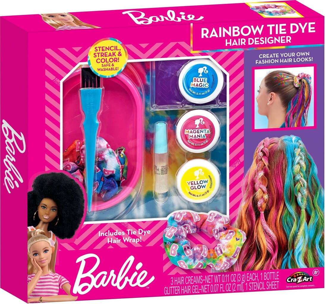 Barbie Komplekt Rainbow Tie-Dye Hair Designer hind ja info | Laste ja ema kosmeetika | hansapost.ee