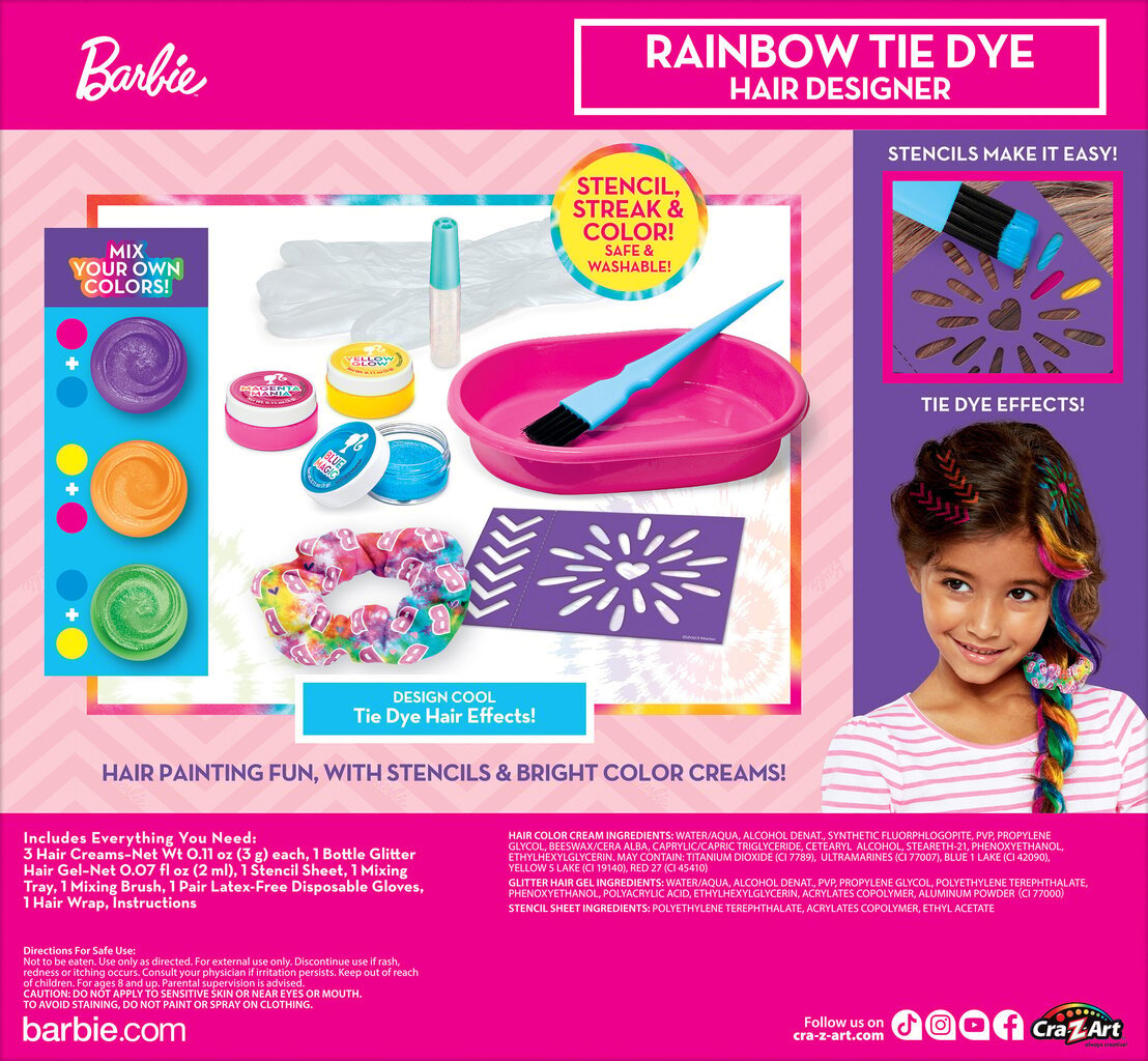 Barbie Komplekt Rainbow Tie-Dye Hair Designer hind ja info | Laste ja ema kosmeetika | hansapost.ee