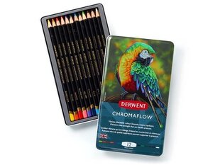 Värvipliiats Derwent Chromaflow 12tk, metallkarbis цена и информация | Derwent Товары для детей и младенцев | hansapost.ee