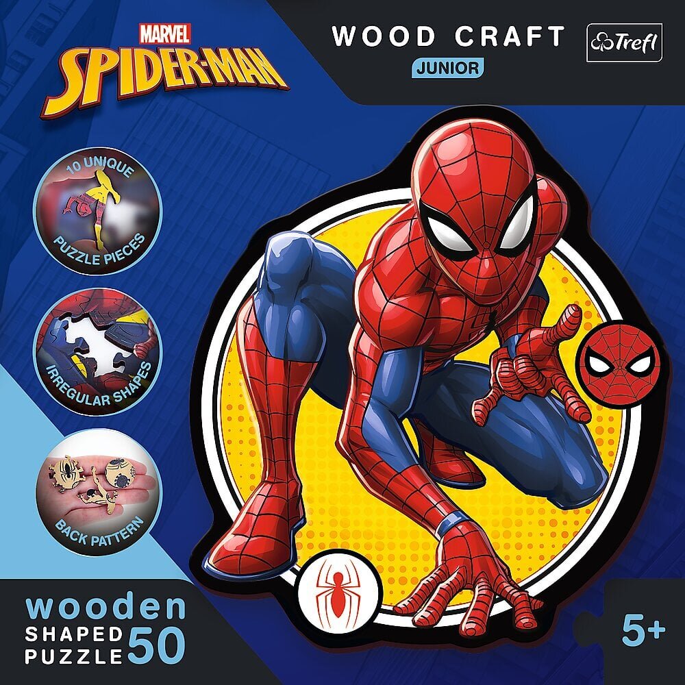 Puidust pusle Trefl Spiderman Ämblikmees, 50 osa hind ja info | Pusled lastele ja täiskasvanutele | hansapost.ee