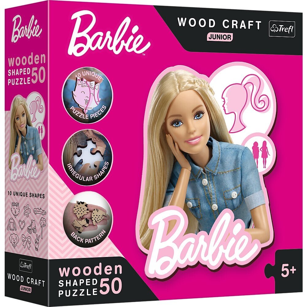 Puidust pusle Trefl Barbie, 50 osa цена и информация | Pusled lastele ja täiskasvanutele | hansapost.ee