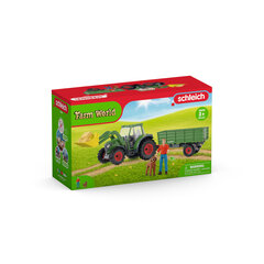 Traktor koos haagisega Farm World Schleich, roheline цена и информация | Игрушки для мальчиков | hansapost.ee