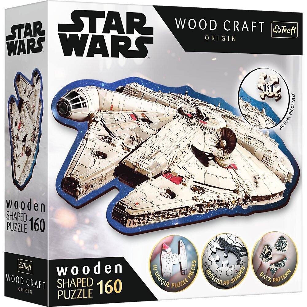 Puidust pusle Trefl Star Wars Millennium Falcon, 160-osaline цена и информация | Pusled lastele ja täiskasvanutele | hansapost.ee