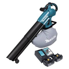 Akulehepuhur ja tolmuimeja, Makita DUB 187 RF2, 18 V, koos aku ja laadijaga цена и информация | Пылесосы для сбора листьев, измельчители веток, очистители тротуарной плитки | hansapost.ee