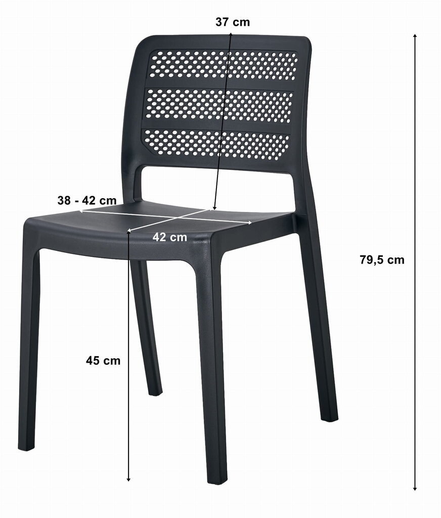 3 tooli Leobert Pagi komplekt, must hind ja info | Köögitoolid, söögitoolid | hansapost.ee