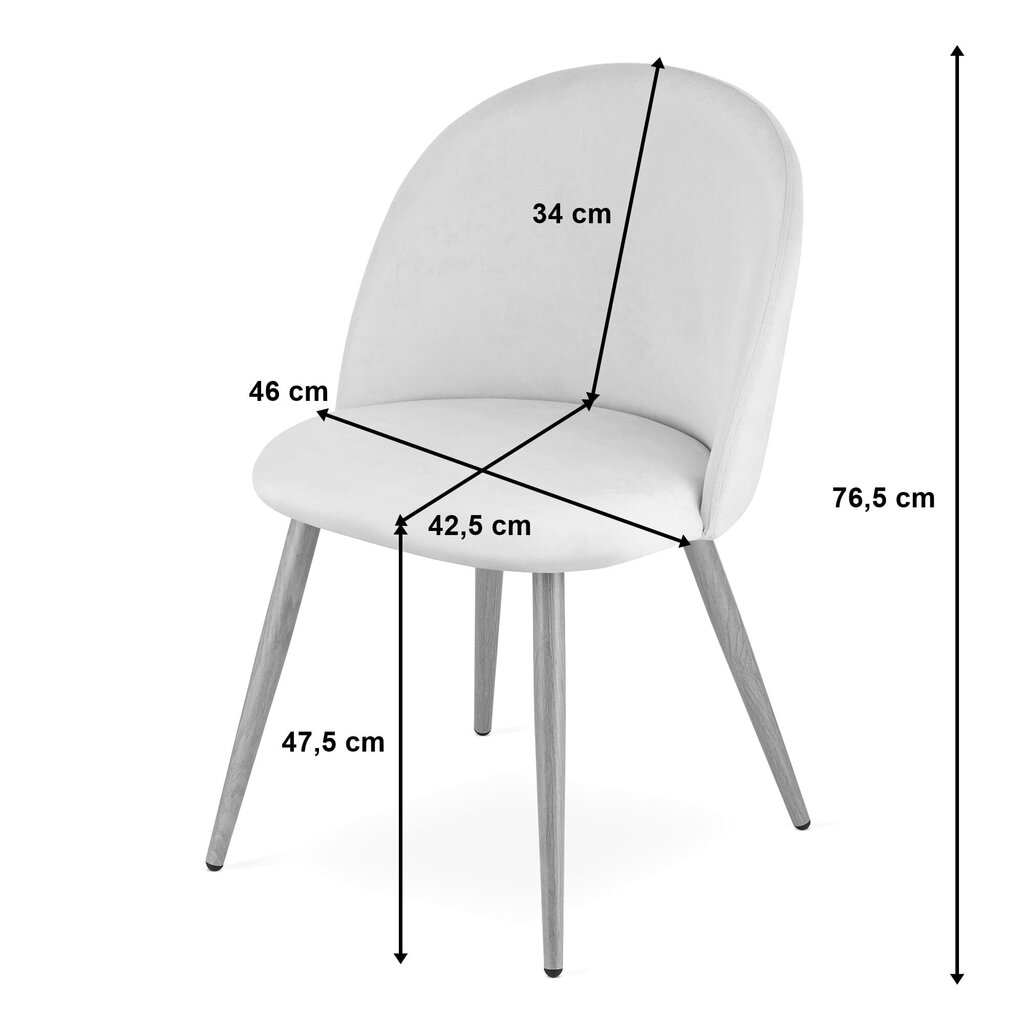 Komplektis 4 tooli Leobert Bello, hall/must hind ja info | Köögitoolid, söögitoolid | hansapost.ee