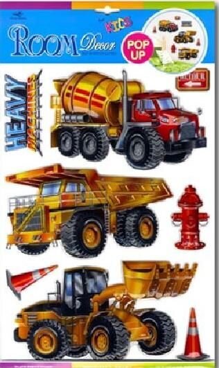 3D seina kaunistamine - tuletõrjeautod цена и информация | Seinakleebised | hansapost.ee