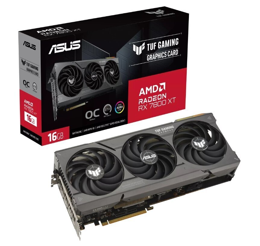 Asus TUF Gaming Radeon RX 7800 XT OC Edition (TUF-RX7800XT-O16G-OG-GAMING) цена и информация | Videokaardid | hansapost.ee