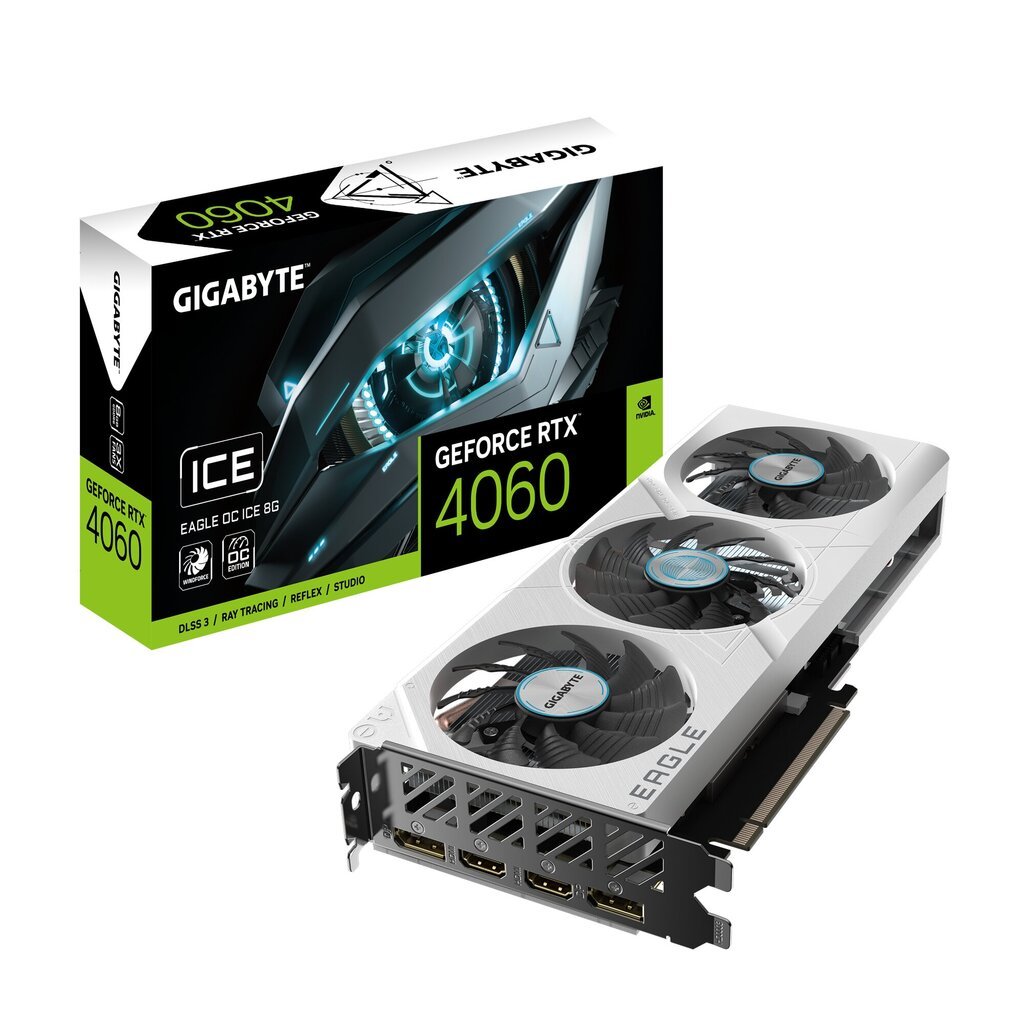 Gigabyte GeForce RTX 4060 Eagle OC Ice (GV-N4060EAGLEOC ICE-8GD) цена и информация | Videokaardid | hansapost.ee