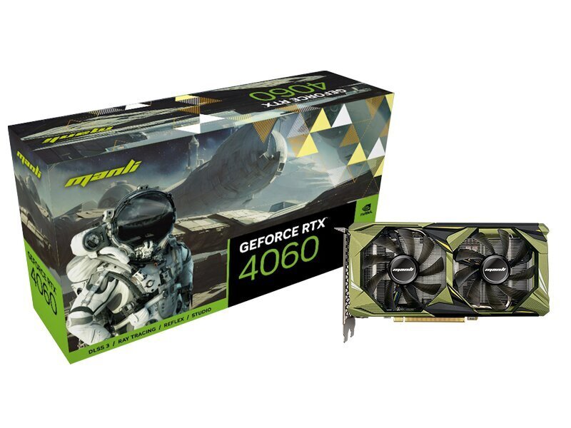 Manli GeForce RTX 4060 (M-NRTX4060/6RGHPPP-M2560) цена и информация | Videokaardid | hansapost.ee