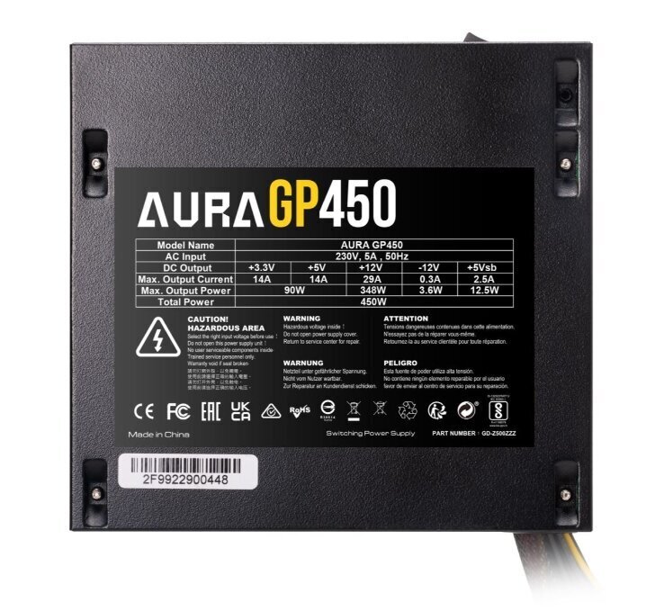 Gamdias Aura GP450 hind ja info | Toiteplokid | hansapost.ee