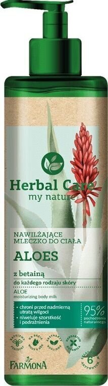 Niisutav kehapiim Farmona Herbal Care Aloe, 400 ml цена и информация | Kehakreemid, kehaõlid ja losjoonid | hansapost.ee