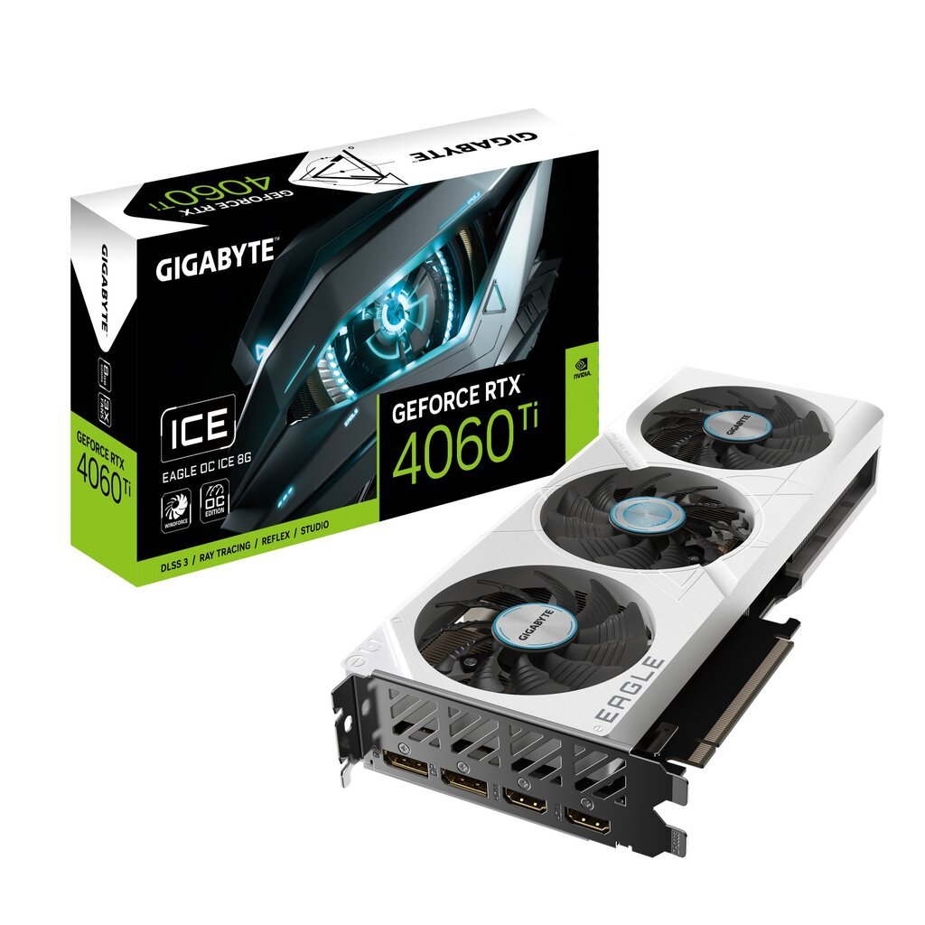 Gigabyte GeForce RTX 4060 Ti Eagle OC Ice (GV-N406TEAGLEOC ICE-8GD) hind ja info | Videokaardid | hansapost.ee