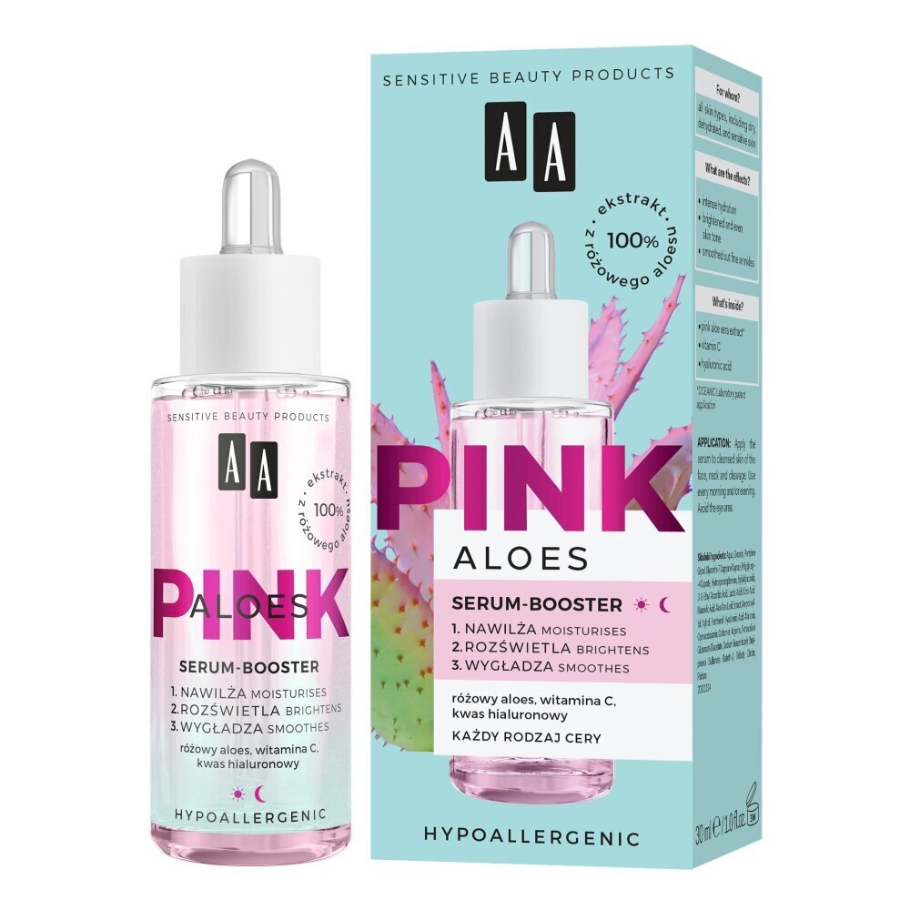 Näoseerum AA Aloes Pink, 30 ml цена и информация | Näoõlid, ampullid ja seerumid | hansapost.ee