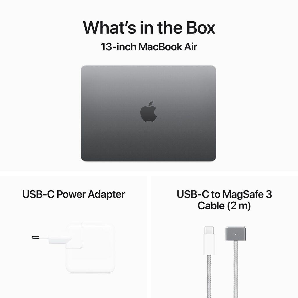 MacBook Air 13" Apple M3 chip with 8-core CPU and 8-core GPU, 8GB, 256GB SSD - Space Grey - MRXN3ZE/A цена и информация | Sülearvutid | hansapost.ee