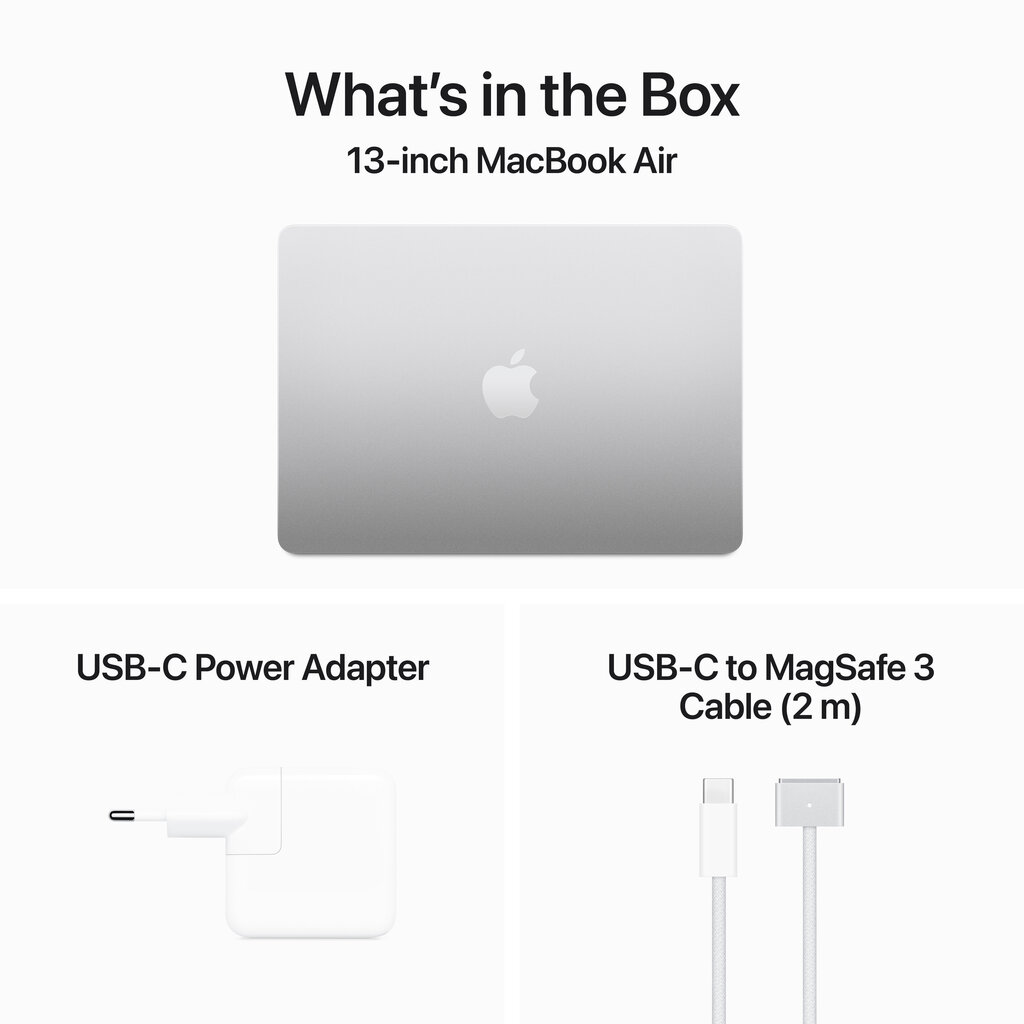 MacBook Air 13" Apple M3 chip with 8-core CPU and 8-core GPU, 8GB, 256GB SSD - Silver - MRXQ3KS/A цена и информация | Sülearvutid | hansapost.ee