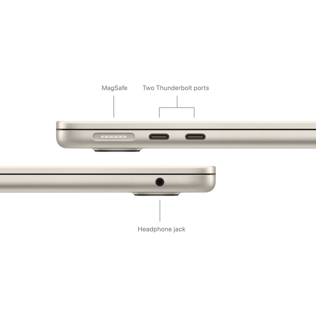 MacBook Air 13" Apple M3 chip with 8-core CPU and 8-core GPU, 8GB, 256GB SSD - Starlight - MRXT3KS/A hind ja info | Sülearvutid | hansapost.ee